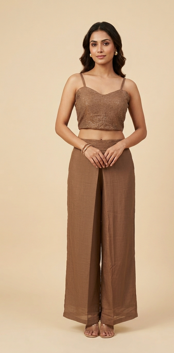 Mocha Shimmer – 3 Piece Co-ord Set