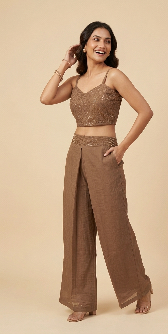 Mocha Shimmer – 3 Piece Co-ord Set