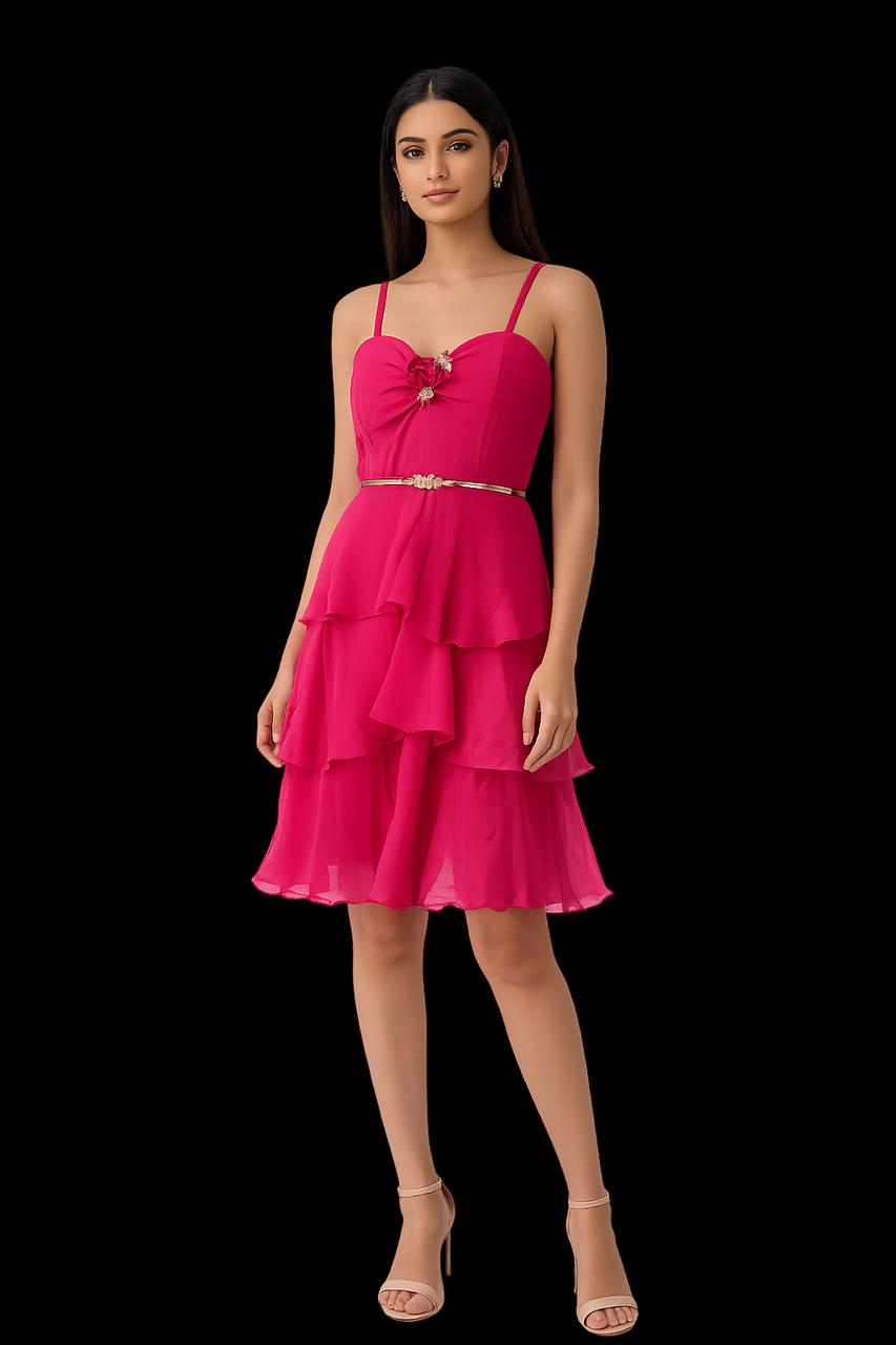 Ruby Bloom – Layered Chiffon Party Dress