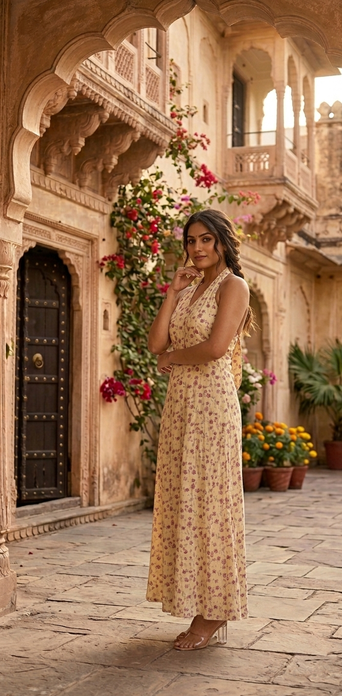 Sunset Bloom – Floral Maxi Dress