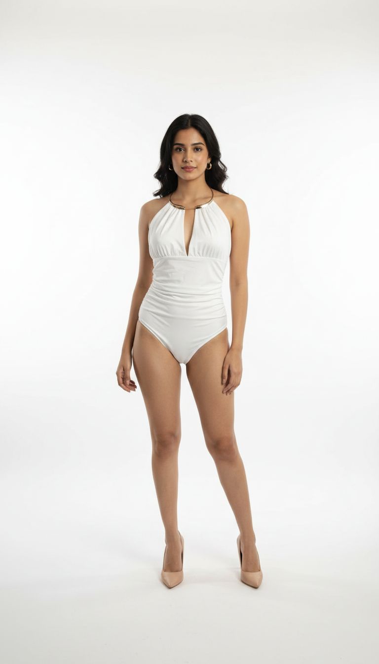 Ivory Muse Halter Bodysuit