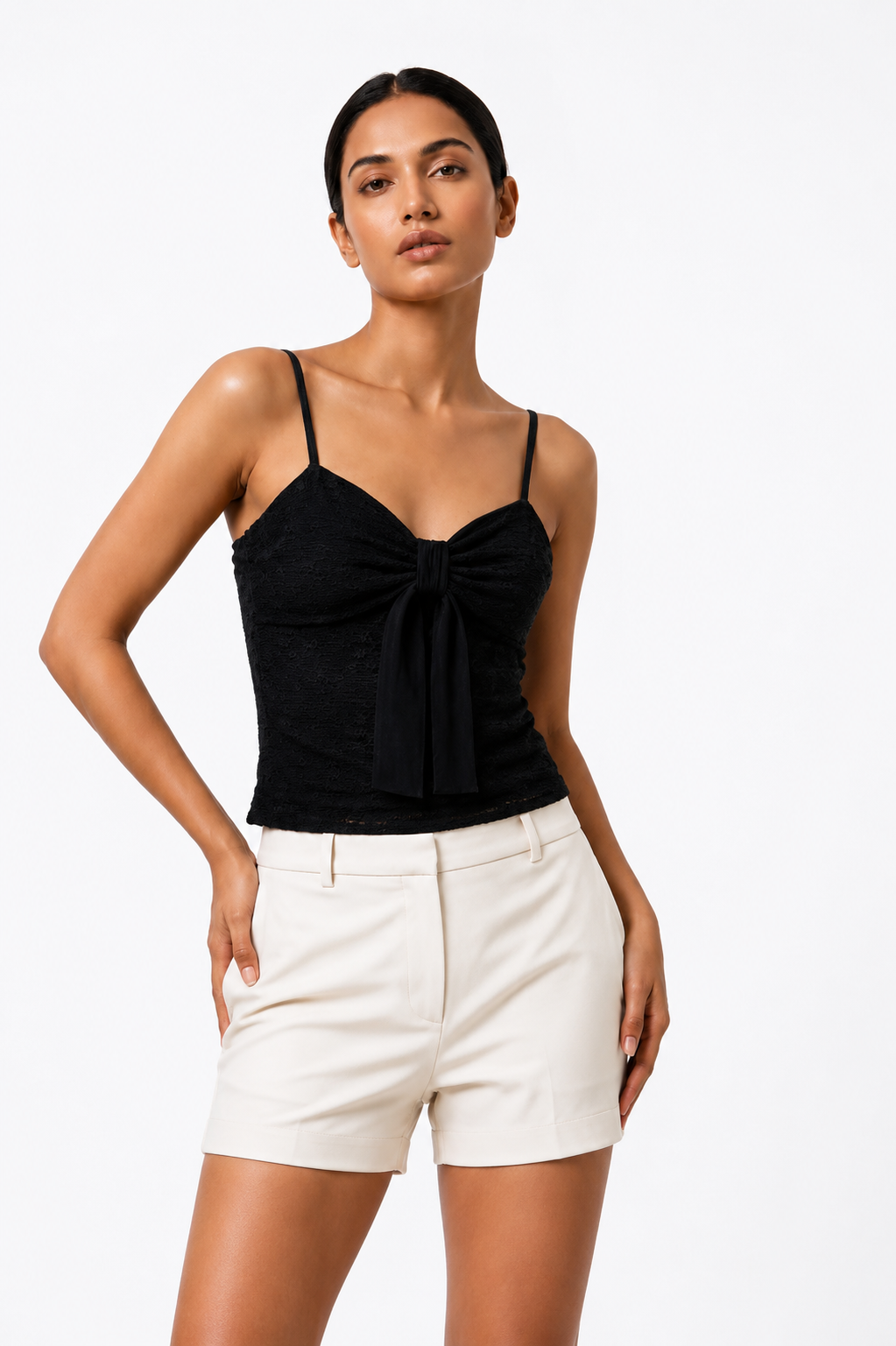 Noir Muse Tie-Front Top