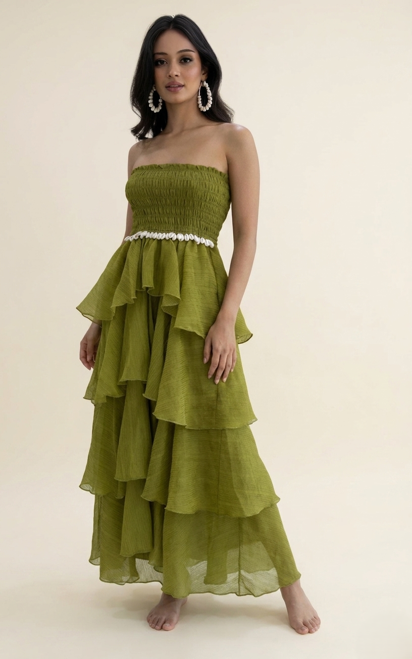 Olive Grace – Tiered Maxi Ruffle Dress