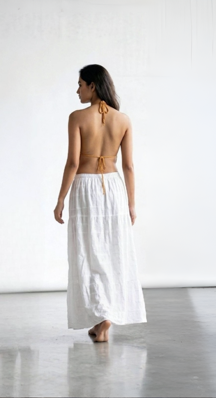 Golden Sand Crochet Halter Top