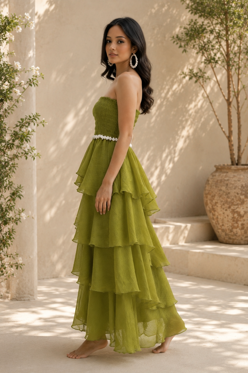 Olive Grace – Tiered Maxi Ruffle Dress