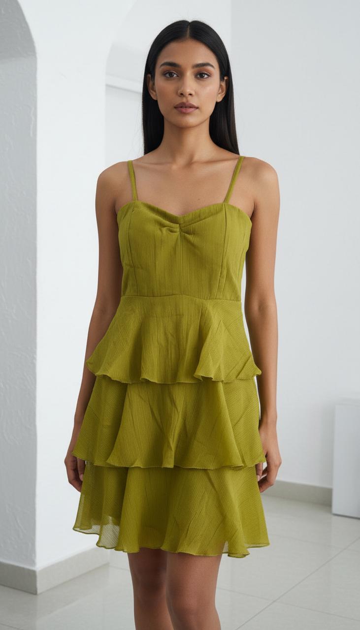 Yellow Bloom – Layered Chiffon Party Dress