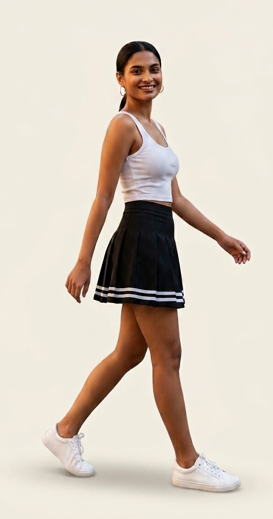 Black Pleated Mini Skirt