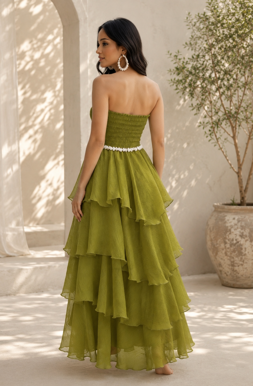 Olive Grace – Tiered Maxi Ruffle Dress