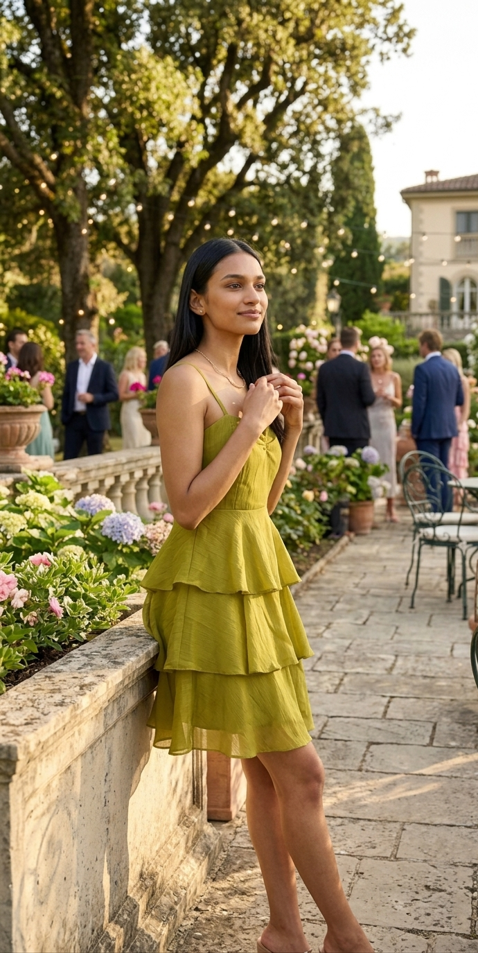 Yellow Bloom – Layered Chiffon Party Dress