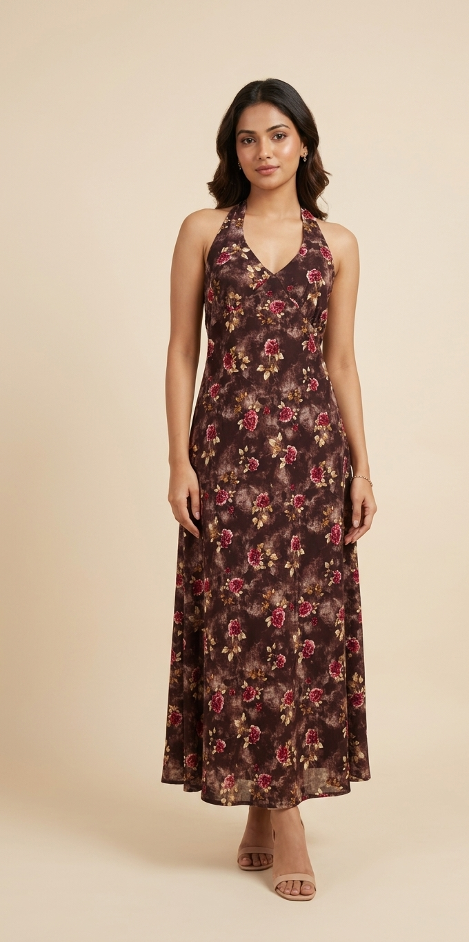 Midnight Bloom – Floral Slip Maxi Dress