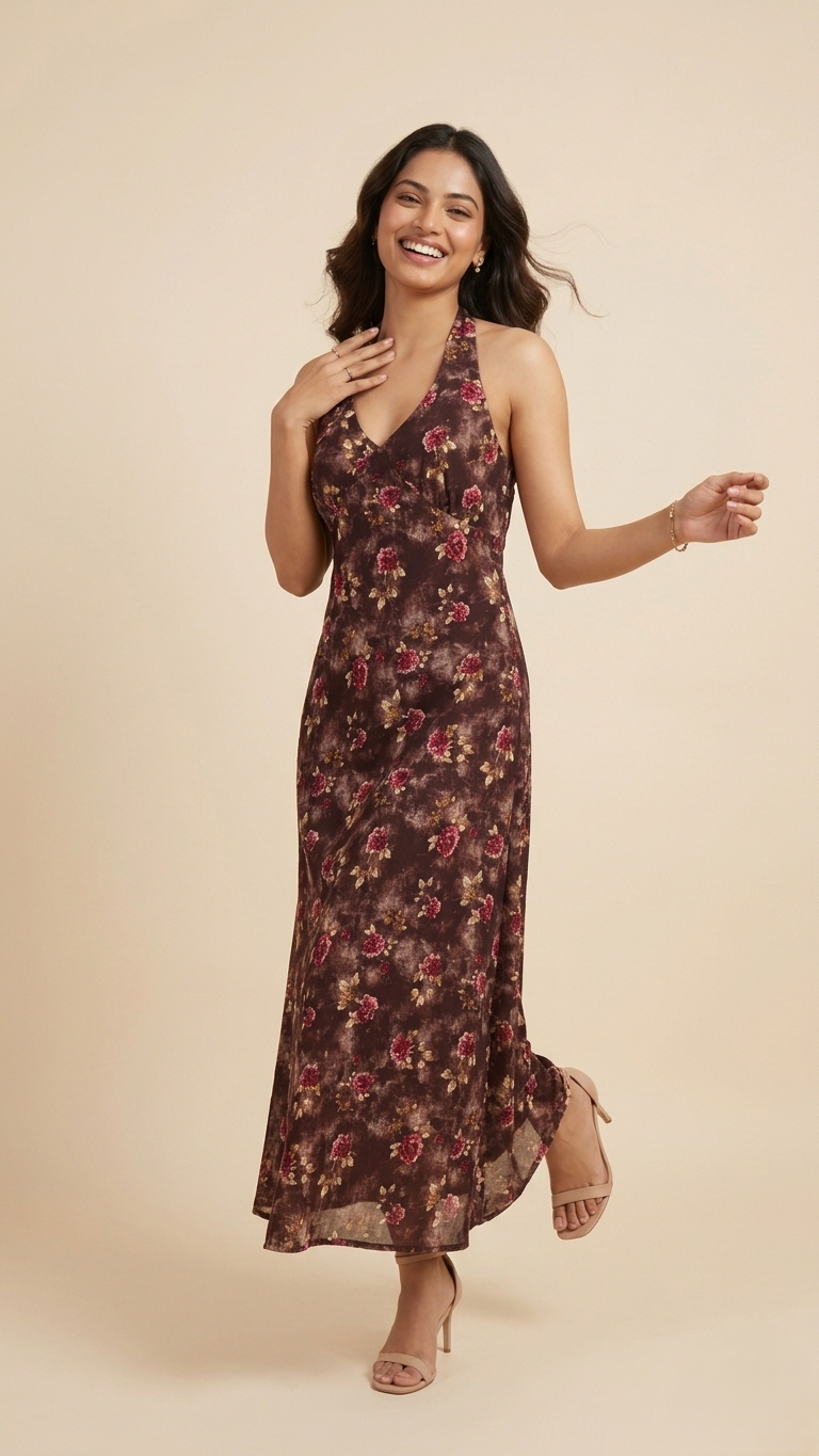 Midnight Bloom – Floral Slip Maxi Dress