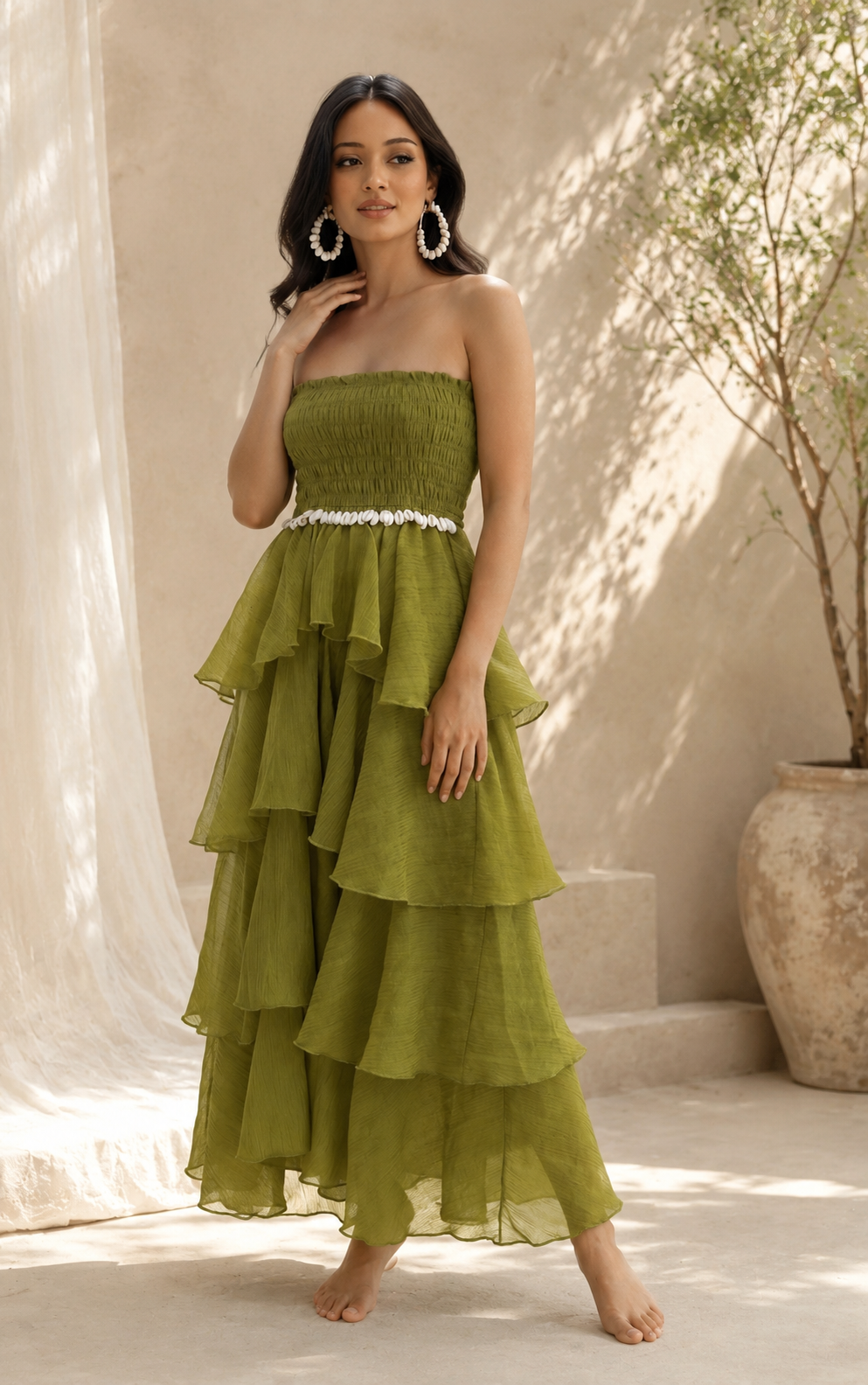 Olive Grace – Tiered Maxi Ruffle Dress