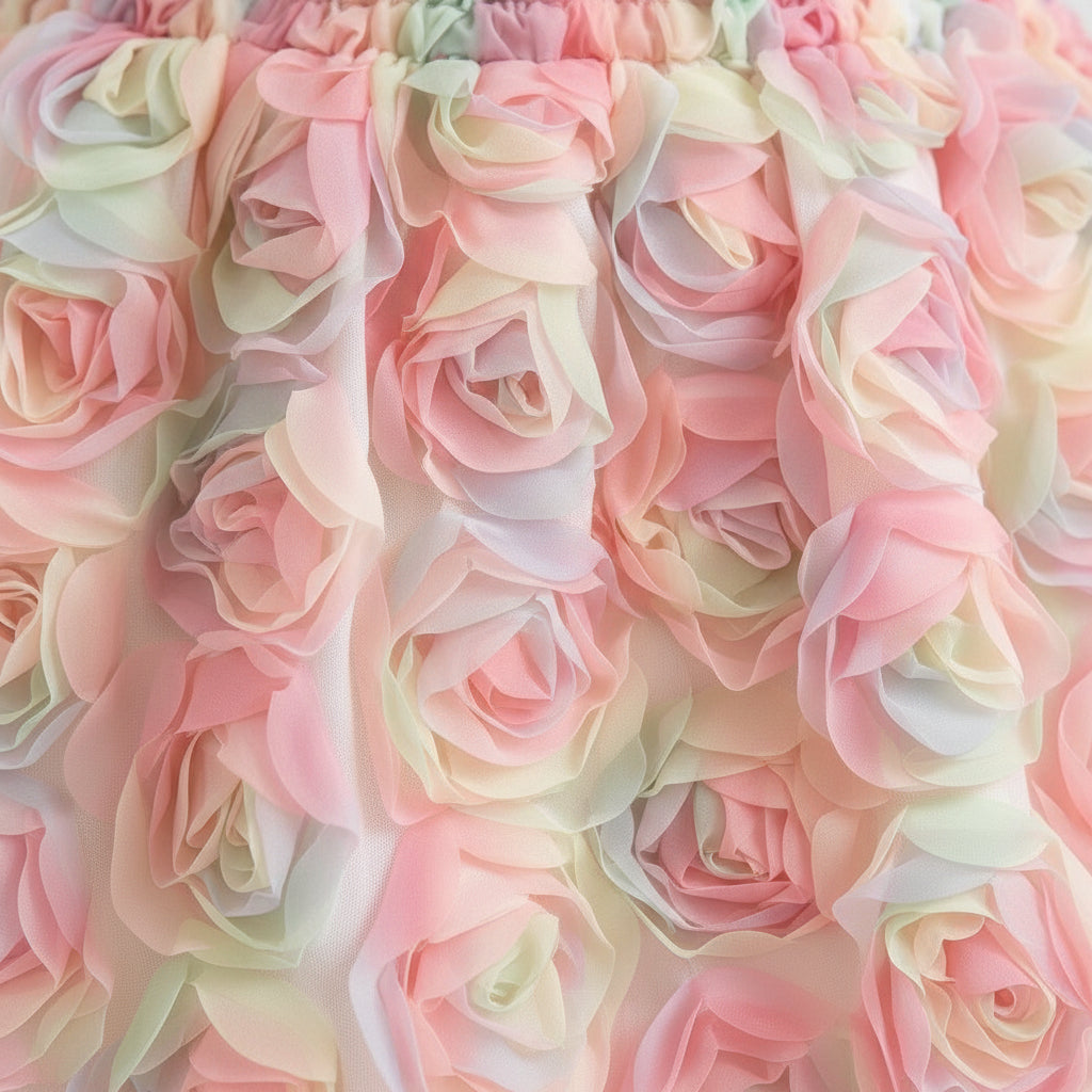 Petal Prism – 2-way Pink Floral Bloom Crop Top or Mini Skirt