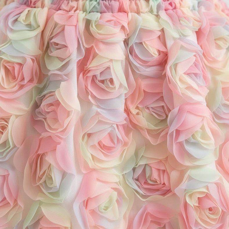 Petal Prism – 2-way Pink Floral Bloom Crop Top or Mini Skirt
