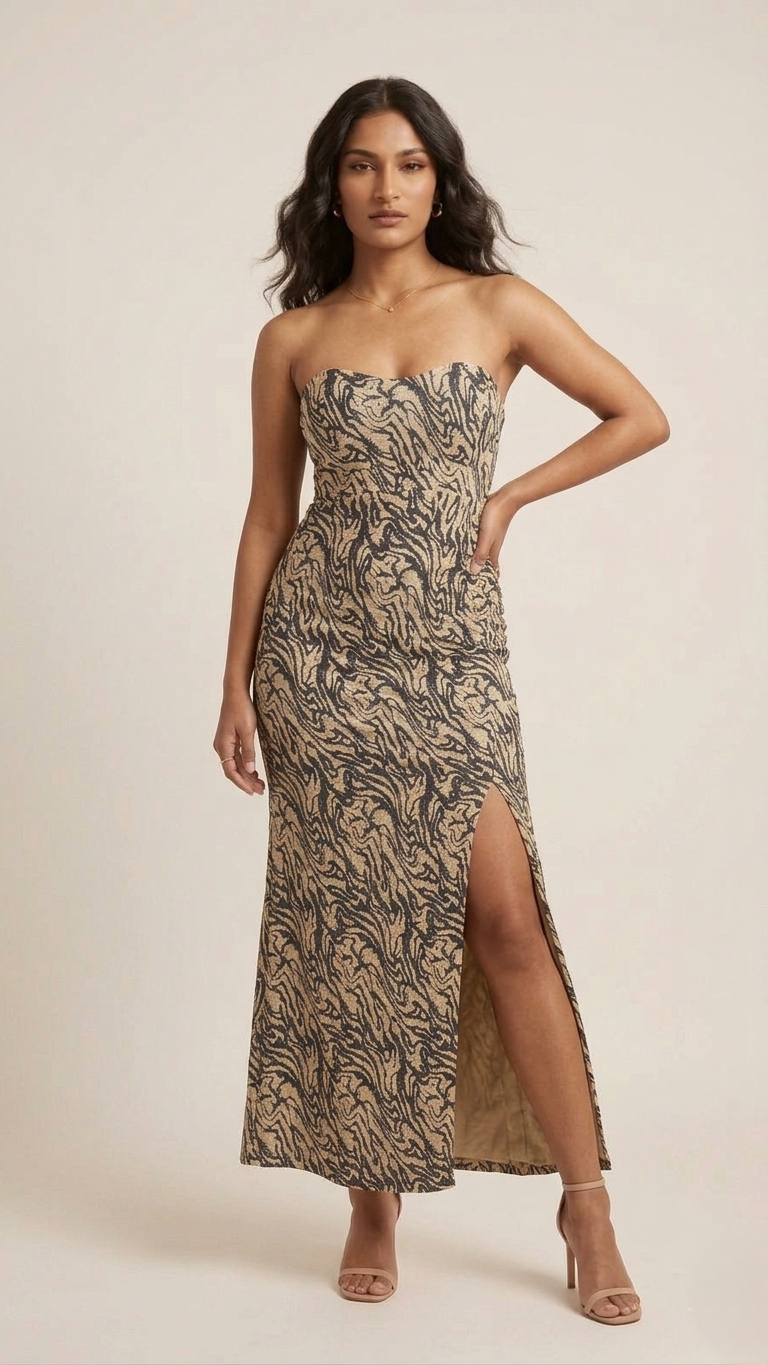 Desert Luxe – Printed Slit Maxi Dress