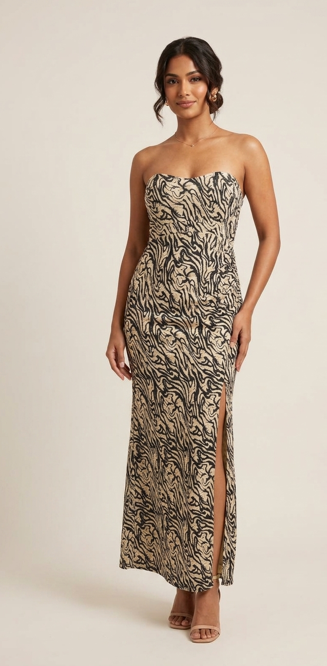 Desert Luxe – Printed Slit Maxi Dress