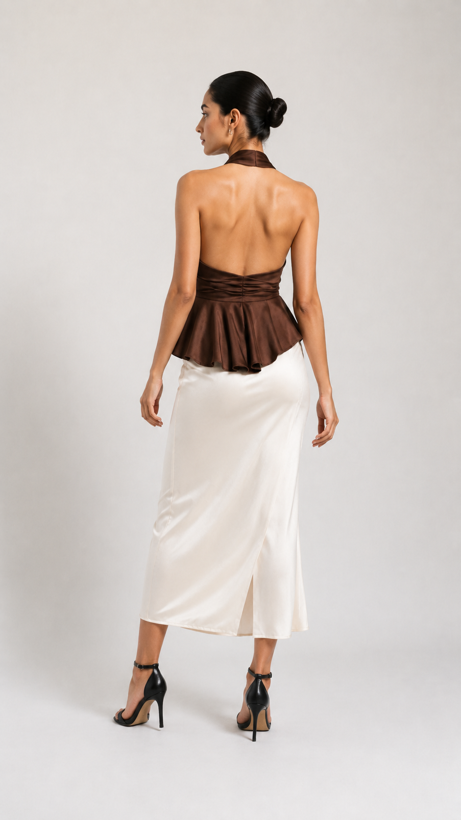 Brown Layered Halter Top