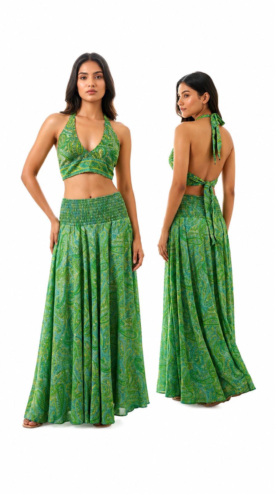 Paisley Print Halter Co-ord Set
