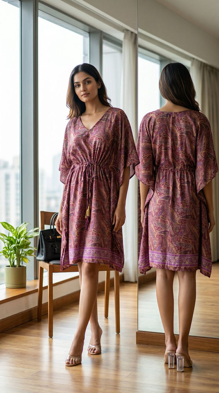 Paisley Print Kaftan Dress