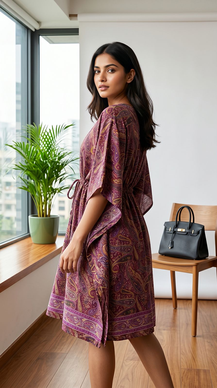 Paisley Print Kaftan Dress