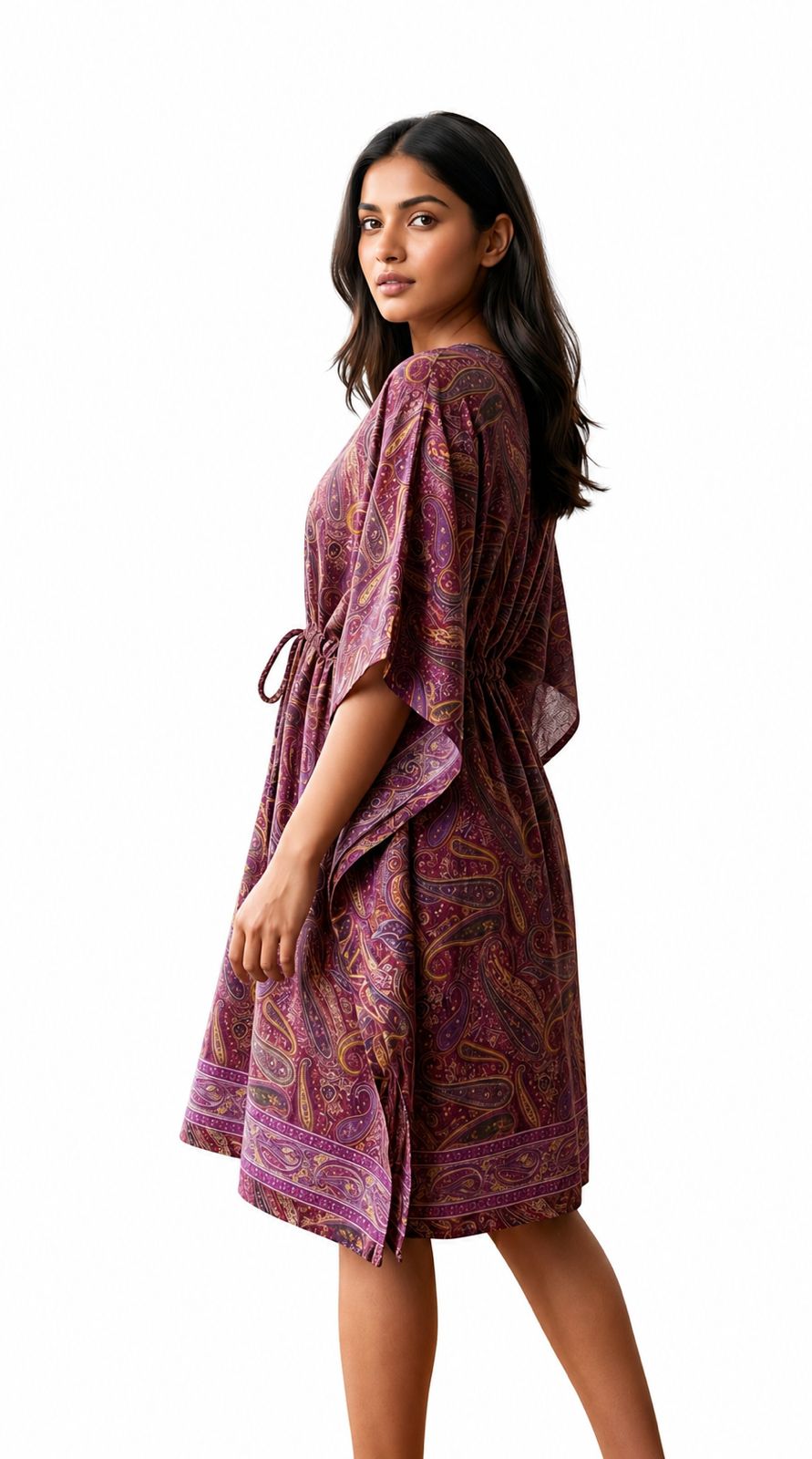 Paisley Print Kaftan Dress