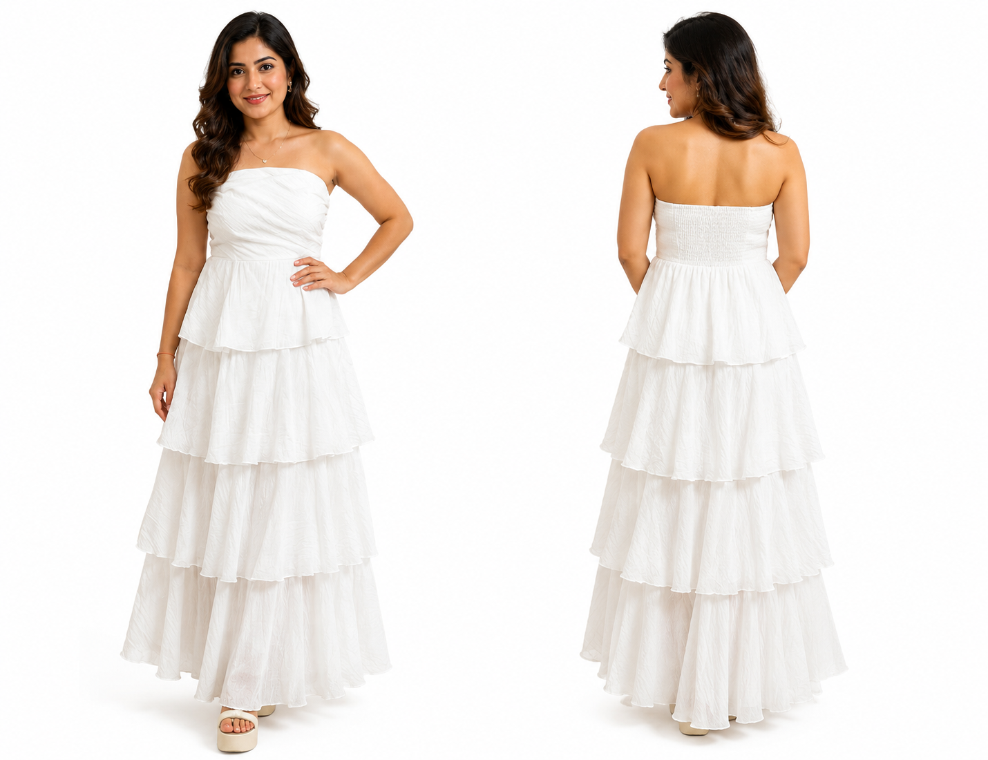 White Grace Tiered Maxi Dress