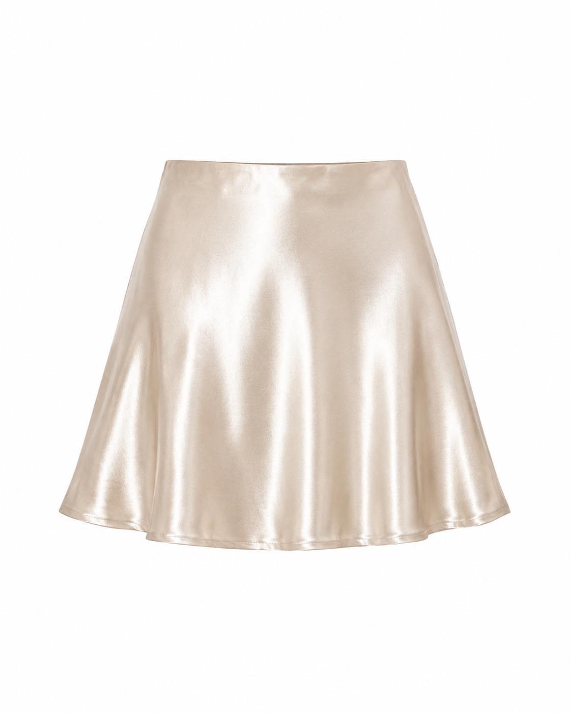 Off White Satin Mini Skirt