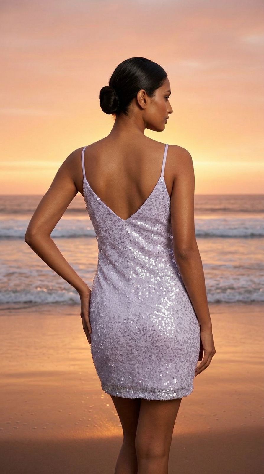 Lilac Stardust Sequin Mini Dress