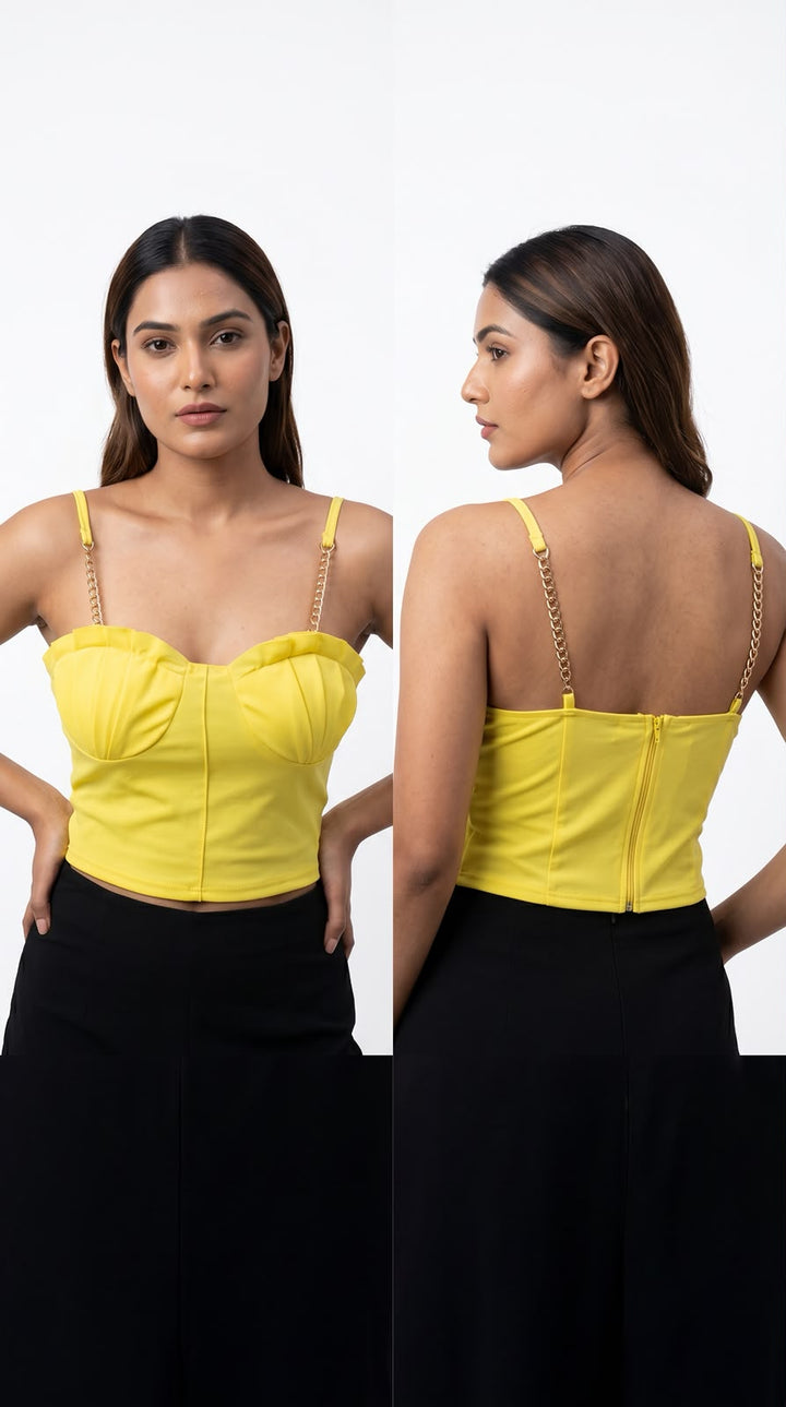 Sunshine Chain Strap Bustier Top