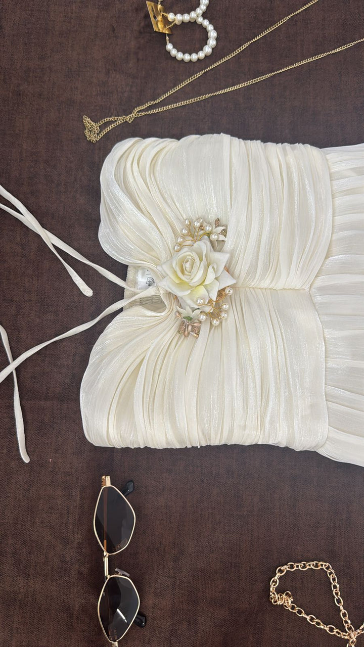 Ivory Halo Halter Dress