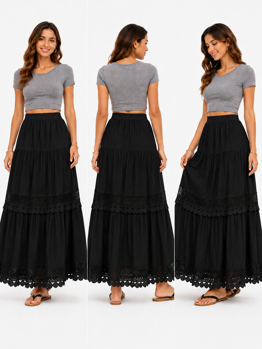 Boho Tiered Maxi Skirt