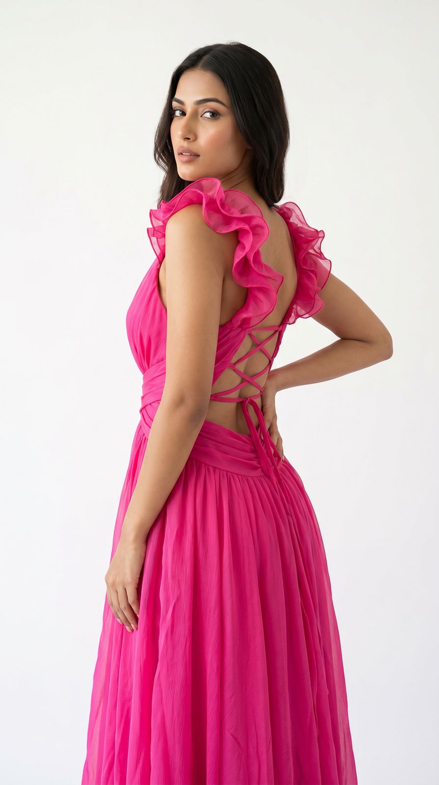 Blush Bloom Hot Pink Cut-Out Maxi Dress